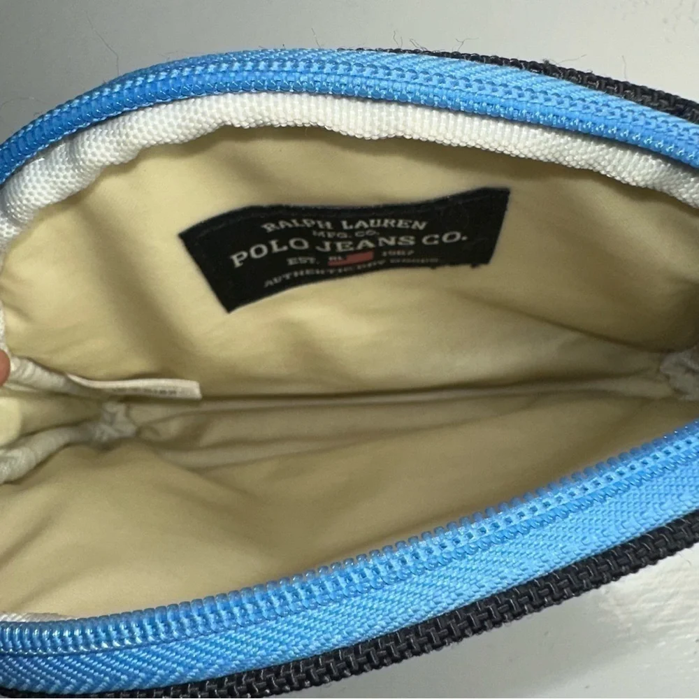 Polo Jeans Co Ralph Lauren Cosmetic Bag iPhone Case Blue with Black Trim